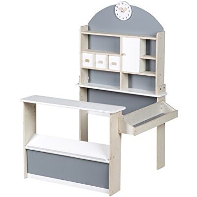 roba Boodschappenwinkel voor kinderen, van hout, verkoopstand met toonbank en zijbalk roba Boodschappenwinkel voor kinderen, van hout, verkoopstand met toonbank en zijbalk