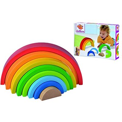 Eichhorn Regenboog, sorteer- en stapelbaar speelgoed in heldere kleuren, 8 stuks, 17,5 cm lang, van berkenhout, vanaf 1 jaar Eichhorn Regenboog, sorteer- en stapelbaar speelgoed in heldere kleuren, 8 stuks, 17,5 cm lang, van berkenhout, vanaf 1 jaar