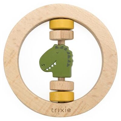 Trixie Ronde houten rammelaar Mr. Dino FSC-gecertificeerd hout BPA-vrij babyrammelaar veilig, duurzaam en gemakkelijk vast te pakken voor zuigelingen Trixie Ronde houten rammelaar Mr. Dino FSC-gecertificeerd hout BPA-vrij babyrammelaar veilig, duurzaam en gemakkelijk vast te pakken voor zuigelingen