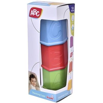 Simba ABC 6 stuks zeshoekige stapelbekers met cijfers en letters, stapelbare hoogte, 41 cm, motoriek speelgoed voor baby's vanaf 12 maanden Simba ABC 6 stuks zeshoekige stapelbekers met cijfers en letters, stapelbare hoogte, 41 cm, motoriek speelgoed voor baby's vanaf 12 maanden