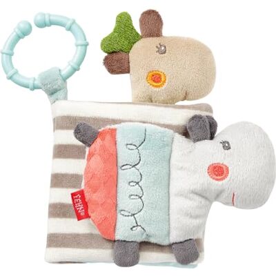 Fehn Fühlbuch Loopy & Lotta Kinderwagenboek van stof, babyspeelgoedboek met piepen, rammelaar, piepend papier en spiegel, babyboek met bevestigingsring, stoffen boek voor Fehn Fühlbuch Loopy & Lotta Kinderwagenboek van stof, babyspeelgoedboek met piepen, rammelaar, piepend papier en spiegel, babyboek met bevestigingsring, stoffen boek voor