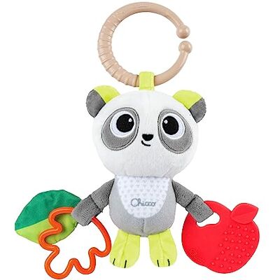 Chicco panda rammelaar voor de eerste activiteiten, charmante panda van stof en kunststof hangers, met bijtring en haak voor kinderwagens en autostoelen, 3-24 maanden Chicco panda rammelaar voor de eerste activiteiten, charmante panda van stof en kunststof hangers, met bijtring en haak voor kinderwagens en autostoelen, 3-24 maanden