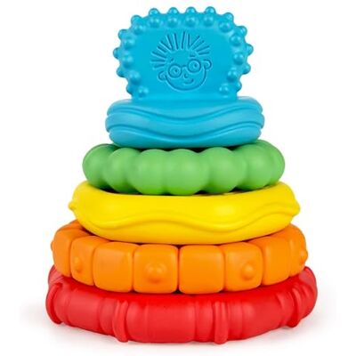 Baby Einstein , Stack & Teethe bijtjaren met meerdere texturen, activiteiten- en ontwikkelingsspeelgoed om te leren sorteren en te stapelen, gemakkelijk te vangen, vanaf 3 maanden Baby Einstein , Stack & Teethe bijtjaren met meerdere texturen, activiteiten- en ontwikkelingsspeelgoed om te leren sorteren en te stapelen, gemakkelijk te vangen, vanaf 3 maanden