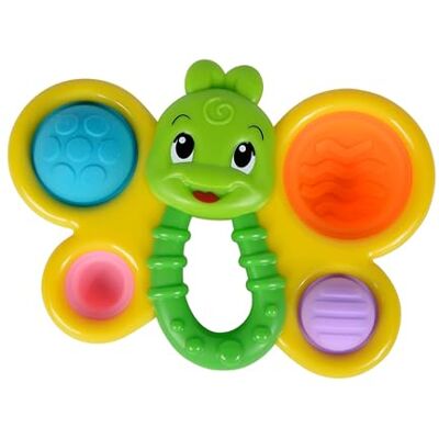 ABC Grappige plopp vlinder/met 4 zachte kloppers in bonte kleuren/14 cm kruipspeelgoed, 104010007, meerkleurig ABC Grappige plopp vlinder/met 4 zachte kloppers in bonte kleuren/14 cm kruipspeelgoed, 104010007, meerkleurig