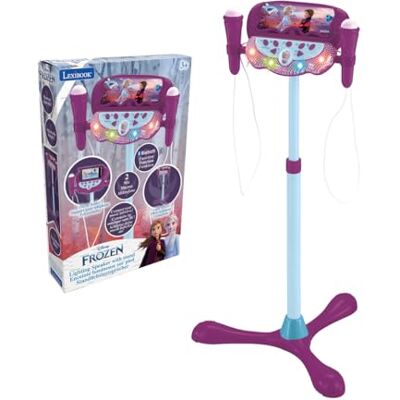 Lexibook Frozen Frozen staande luidspreker voor kinderen, muziekspel, in hoogte verstelbaar, lichteffecten, inclusief 2 microfoons, MP3-stekker, AUX-in-stekker, paars/blauw, S160FZ Lexibook Frozen Frozen staande luidspreker voor kinderen, muziekspel, in hoogte verstelbaar, lichteffecten, inclusief 2 microfoons, MP3-stekker, AUX-in-stekker, paars/blauw, S160FZ
