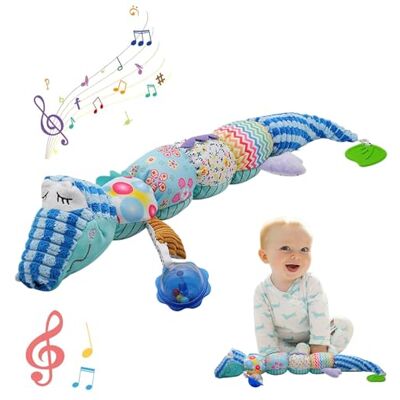 JOYVOVO Muzikaal speelgoed voor baby's van 0, 3, 6 maanden, krokodil, Montessori sensorisch speelgoed met rammelaars en texturen, bijtring, pluche speelgoed Caterpillar, babyspeelgoed, cadeau voor JOYVOVO Muzikaal speelgoed voor baby's van 0, 3, 6 maanden, krokodil, Montessori sensorisch speelgoed met rammelaars en texturen, bijtring, pluche speelgoed Caterpillar, babyspeelgoed, cadeau voor