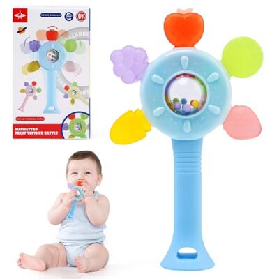 TonStyle Babybijtring, hoogwaardige rammelaar voor baby's, bijtring voor baby's, rammelaar voor baby's, ontwikkeling van babyrammelaar, sensorisch educatief educatief educatief speelgoed voor geboorte TonStyle Babybijtring, hoogwaardige rammelaar voor baby's, bijtring voor baby's, rammelaar voor baby's, ontwikkeling van babyrammelaar, sensorisch educatief educatief educatief speelgoed voor geboorte