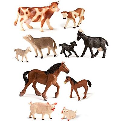 Miniland 27430 boerderijdieren jongen box met handvat, 10 figuren Miniland 27430 boerderijdieren jongen box met handvat, 10 figuren