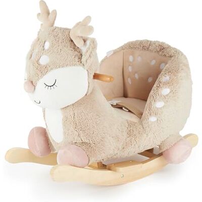 BIECO Knuffel dier wip hert en paard hobbelpaard voor kinderen van 1 jaar dieren van hout groot BIECO Knuffel dier wip hert en paard hobbelpaard voor kinderen van 1 jaar dieren van hout groot