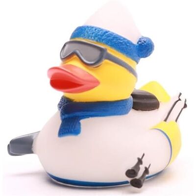 Duckshop I wit/blauwe badeend I badeend I L: 8,5 cm I cadeau voor wintersporters Duckshop I wit/blauwe badeend I badeend I L: 8,5 cm I cadeau voor wintersporters