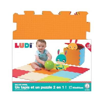 LUDI 10004 Dikke vloermat voor het ontwaken van baby's, reuzenpuzzel, effen kleur LUDI 10004 Dikke vloermat voor het ontwaken van baby's, reuzenpuzzel, effen kleur