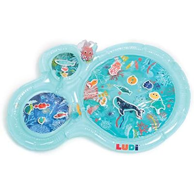LUDI Zeewatermat Grote sensorische activiteitenmat voor baby's Ontwikkelt de motoriek 16 drijvende zeedieren Vanaf 10 maanden LUDI Zeewatermat Grote sensorische activiteitenmat voor baby's Ontwikkelt de motoriek 16 drijvende zeedieren Vanaf 10 maanden