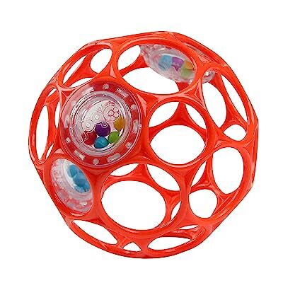 Bright Starts , Oball rammelaar bal gemakkelijk vast te pakken babyspeelgoed BPA-vrij in rood, pasgeboren leeftijd Bright Starts , Oball rammelaar bal gemakkelijk vast te pakken babyspeelgoed BPA-vrij in rood, pasgeboren leeftijd