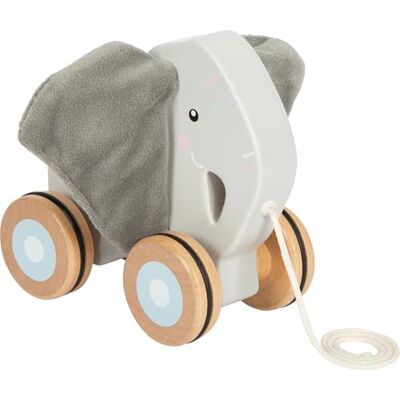 Small Foot Draft olifant met krakende oren gemaakt van hout, pull up toy with rubberized wheels, bevordert motorvaardigheden en leren lopen, voor kinderen vanaf 1 jaar, 12624 Small Foot Draft olifant met krakende oren gemaakt van hout, pull up toy with rubberized wheels, bevordert motorvaardigheden en leren lopen, voor kinderen vanaf 1 jaar, 12624