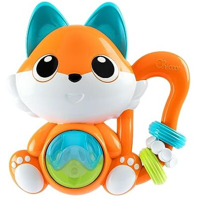 Chicco Fox Elektronische muziekrammelaar met geluiden en knutselwerk, bijtringen, ontwikkeling van handmatige en visuele vaardigheden, voor kinderen van 6 tot 36 maanden Chicco Fox Elektronische muziekrammelaar met geluiden en knutselwerk, bijtringen, ontwikkeling van handmatige en visuele vaardigheden, voor kinderen van 6 tot 36 maanden