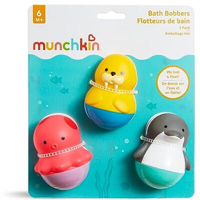 Munchkin Bath Bobbers 3-Pack Bath Toy : Octopus, Walrus & Dolphin Floating Baby Bathtub Toys voor fantasierijk waterspel. Early Development & Activity Toys voor baby's en peuters. BPA-vrij Munchkin Bath Bobbers 3-Pack Bath Toy : Octopus, Walrus & Dolphin Floating Baby Bathtub Toys voor fantasierijk waterspel. Early Development & Activity Toys voor baby's en peuters. BPA-vrij