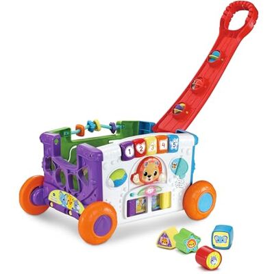 VTech Baby Mijn eerste trolley Handwagen met handvat, knoppen, schuifelementen, 4 vormen en muziek voor kinderen van 12 tot 36 maanden VTech Baby Mijn eerste trolley Handwagen met handvat, knoppen, schuifelementen, 4 vormen en muziek voor kinderen van 12 tot 36 maanden