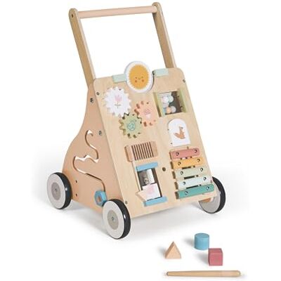 ms BabyWorld Montessori Maxi Houten rollator voor baby's speelgoed en activiteiten voor eerste stapjes vanaf 12 maanden ms BabyWorld Montessori Maxi Houten rollator voor baby's speelgoed en activiteiten voor eerste stapjes vanaf 12 maanden