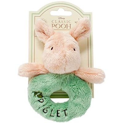 Rainbow Designs Officiële Disney-rammelaar, Winnie de Poeh, biggetje, pluche speelgoed voor baby's van Rainbow Designs Officiële Disney-rammelaar, Winnie de Poeh, biggetje, pluche speelgoed voor baby's van