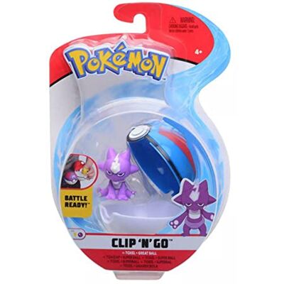 Pokémon Clip 'N' Go Toxel & Poké Ball bevat 1 figuur van 5 cm en 1 duikbal nieuwe golf 2021 officieel gelicentieerd product Pokémon Clip 'N' Go Toxel & Poké Ball bevat 1 figuur van 5 cm en 1 duikbal nieuwe golf 2021 officieel gelicentieerd product