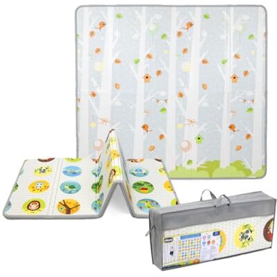 Chicco Babyspeelmat Maxi 2-in-1 met dieren en landschap, XXL tapijt, zachte en kleurrijke kinderkamer, extra groot, 200 x 180 cm, opvouwbaar, dubbelzijdig, vanaf de geboorte Chicco Babyspeelmat Maxi 2-in-1 met dieren en landschap, XXL tapijt, zachte en kleurrijke kinderkamer, extra groot, 200 x 180 cm, opvouwbaar, dubbelzijdig, vanaf de geboorte