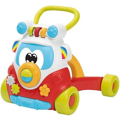 Chicco Happy Hippie Walker Eco 2-in-1 peuterspel met knutselcentrum, kleurrijke bus met 4 grote wielen, educatief speelgoed en cadeau voor baby's 9-24 maanden Chicco Happy Hippie Walker Eco 2-in-1 peuterspel met knutselcentrum, kleurrijke bus met 4 grote wielen, educatief speelgoed en cadeau voor baby's 9-24 maanden