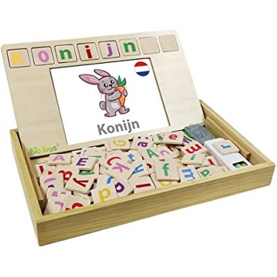 Lexibook , Bio Toys, School de Woordenschat, tweetalig Frans/Nederlands, 50 kaarten Woorden, Alfabet, EDU100i10 Lexibook , Bio Toys, School de Woordenschat, tweetalig Frans/Nederlands, 50 kaarten Woorden, Alfabet, EDU100i10