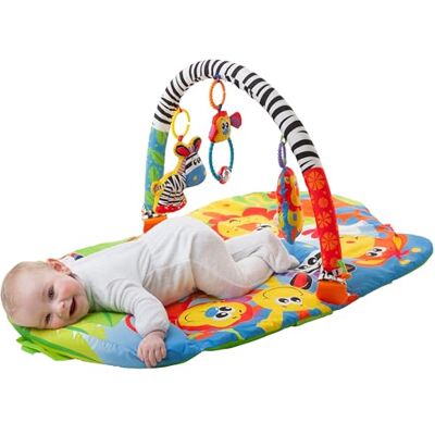 Playgro Kruipmat met afneembaar speelgoed, vanaf de geboorte, Safari Super Gym, meerkleurig, 40108 Playgro Kruipmat met afneembaar speelgoed, vanaf de geboorte, Safari Super Gym, meerkleurig, 40108