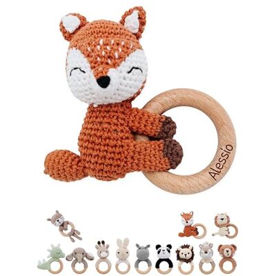 wunderwunsch ® Gepersonaliseerde bijtring voor baby's Schattige rammelaar voor baby's vanaf 0 maanden Rammelaar met naam als babycadeau voor meisjes en jongens (liggende vos, met naam) wunderwunsch ® Gepersonaliseerde bijtring voor baby's Schattige rammelaar voor baby's vanaf 0 maanden Rammelaar met naam als babycadeau voor meisjes en jongens (liggende vos, met naam)