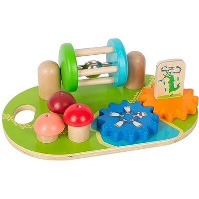 small foot by Legler Klein voetbal, motorisch board, houten box, met tandwielen en rammels, meerkleurig, art. 12289 Toy small foot by Legler Klein voetbal, motorisch board, houten box, met tandwielen en rammels, meerkleurig, art. 12289 Toy