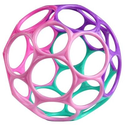 Bright Starts Oball Easy Grasp Klassieke bal, gemakkelijk vast te pakken, voor peuters, pasgeborenen en daarbuiten, roze/paars, 10,2 cm Bright Starts Oball Easy Grasp Klassieke bal, gemakkelijk vast te pakken, voor peuters, pasgeborenen en daarbuiten, roze/paars, 10,2 cm