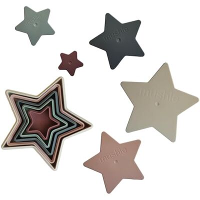 mushie Stapelbaar speelgoed in de vorm van een nestster, ontwikkelt de hand-oogcoördinatie, plezier en creativiteit voor kinderen, materiaal: polypropyleen, gemaakt in Denemarken mushie Stapelbaar speelgoed in de vorm van een nestster, ontwikkelt de hand-oogcoördinatie, plezier en creativiteit voor kinderen, materiaal: polypropyleen, gemaakt in Denemarken