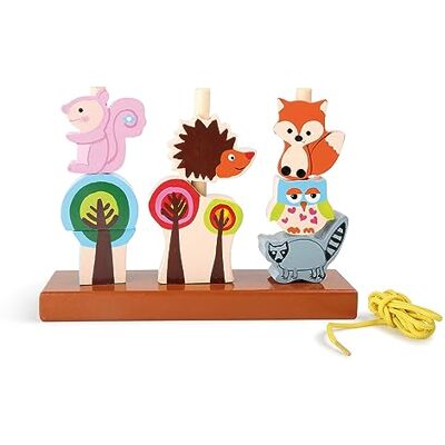 small foot stick and thread game forest animals made of wood, activity toy for on the go, vanaf 12 maanden, 5872 small foot stick and thread game forest animals made of wood, activity toy for on the go, vanaf 12 maanden, 5872