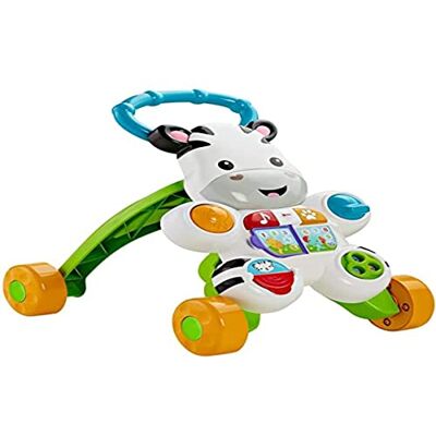Fisher-Price Zebra eerste stapjes, spingible elektronisch educatief speelgoed met muziek en geluiden, om te wandelen, voor kinderen vanaf 6 maanden, HBB66, duurzame verpakking Fisher-Price Zebra eerste stapjes, spingible elektronisch educatief speelgoed met muziek en geluiden, om te wandelen, voor kinderen vanaf 6 maanden, HBB66, duurzame verpakking