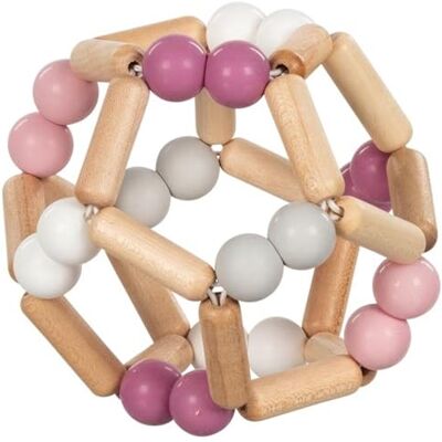 Goki baby 65344 Houten en siliconen grijpspeelgoed voor baby's Made in Germany, roze, meisjes, natuurlijk motorisch speelgoed ter bevordering van de grijpreflex en de ontwikkeling van de Goki baby 65344 Houten en siliconen grijpspeelgoed voor baby's Made in Germany, roze, meisjes, natuurlijk motorisch speelgoed ter bevordering van de grijpreflex en de ontwikkeling van de
