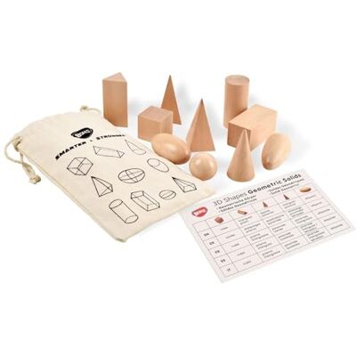 BOHS Geometrisch vormspel, miniatuur 3D-vormen, Montessori-speelgoed van hout, vanaf 3 jaar BOHS Geometrisch vormspel, miniatuur 3D-vormen, Montessori-speelgoed van hout, vanaf 3 jaar