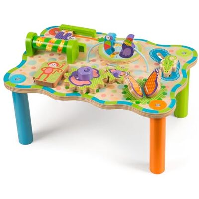 Melissa & Doug Jungle activiteitentafel houten babyspeelgoed 3+ cadeau voor jongens of meisjes Melissa & Doug Jungle activiteitentafel houten babyspeelgoed 3+ cadeau voor jongens of meisjes