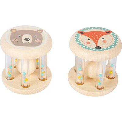 Small Foot baby rattle animals, in zachte pastelkleuren en kindvriendelijk design, voor baby's en peuters, 11885 Small Foot baby rattle animals, in zachte pastelkleuren en kindvriendelijk design, voor baby's en peuters, 11885