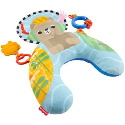 Fisher-Price Sensorisch kussen buikspel met bijtring en rammelaar, voor baby's vanaf de geboorte, JHB44 Fisher-Price Sensorisch kussen buikspel met bijtring en rammelaar, voor baby's vanaf de geboorte, JHB44