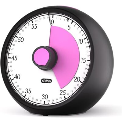 Conchstar Time Timer Visuele timer voor kinderen, countdown, analoge timer voor kinderen, voor huiswerk, school en klaslokaal, ideaal voor ADHD en autisme (zwart roze Conchstar Time Timer Visuele timer voor kinderen, countdown, analoge timer voor kinderen, voor huiswerk, school en klaslokaal, ideaal voor ADHD en autisme (zwart roze