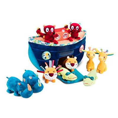 LILLIPUTIENS Mijn eerste ark van Noach Imitatiespel voor kinderen met 10 dieren, klittenbandsluiting en handgreep, stimuleert de fantasie, wasbaar op 30 °C LILLIPUTIENS Mijn eerste ark van Noach Imitatiespel voor kinderen met 10 dieren, klittenbandsluiting en handgreep, stimuleert de fantasie, wasbaar op 30 °C