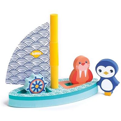 LUDI Badboot Zeilboot van schuim 4 modulaire delen voor bad, zee of zwembad Vanaf 10 maanden Stimuleert de verbeelding Zacht, soepel, duurzaam materiaal 1 walrus en 1 pinguïn LUDI Badboot Zeilboot van schuim 4 modulaire delen voor bad, zee of zwembad Vanaf 10 maanden Stimuleert de verbeelding Zacht, soepel, duurzaam materiaal 1 walrus en 1 pinguïn