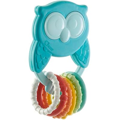 Chicco ECO + uil rammelaar voor baby's en kinderen met 6 kleurrijke ringen, rammelaar voor baby's van gerecycled kunststof en bioplastic van plantaardige oorsprong, gemaakt in Italië, speelgoed voor Chicco ECO + uil rammelaar voor baby's en kinderen met 6 kleurrijke ringen, rammelaar voor baby's van gerecycled kunststof en bioplastic van plantaardige oorsprong, gemaakt in Italië, speelgoed voor