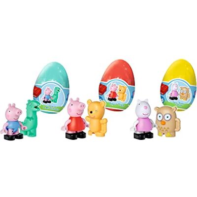 BIG Bloxx Peppa Pig Funny Eggs – aanvulling op de speelsets uit de -Bloxx-serie, drie figuren met "knuffels", verpakt in kleurrijke eieren, voor kinderen vanaf 18 maanden BIG Bloxx Peppa Pig Funny Eggs – aanvulling op de speelsets uit de -Bloxx-serie, drie figuren met "knuffels", verpakt in kleurrijke eieren, voor kinderen vanaf 18 maanden