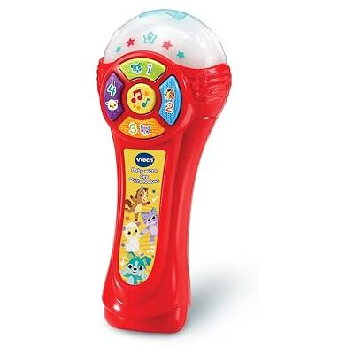 VTech Babymicrofoon van P'tits Loulous, draadloze microfoon die van kleur verandert en de stem versterkt, babykaraoke-speelgoed, lichteffecten, cadeau voor kinderen vanaf 1 jaar inhoud in het Frans VTech Babymicrofoon van P'tits Loulous, draadloze microfoon die van kleur verandert en de stem versterkt, babykaraoke-speelgoed, lichteffecten, cadeau voor kinderen vanaf 1 jaar inhoud in het Frans