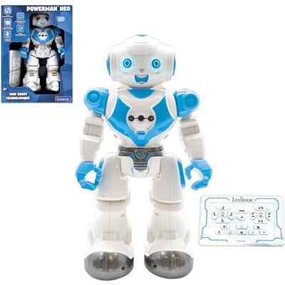 Lexibook , Powerman Neo, Mijn technologische robot, afstandsbediening en gebarenbediening, educatieve activiteiten in het Frans, programmeerbaar, muziek en dans, geluids- en lichteffecten, blauw/wit, ROB18FR Lexibook , Powerman Neo, Mijn technologische robot, afstandsbediening en gebarenbediening, educatieve activiteiten in het Frans, programmeerbaar, muziek en dans, geluids- en lichteffecten, blauw/wit, ROB18FR