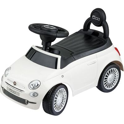 Baroni Toys Fiat 500 Wandelauto voor kinderen van 12 tot 36 maanden, stuur met claxon en geluiden, vak voor voorwerpen en rugleuning, auto om te leren lopen, wit, 28 x 60 x 23 cm Baroni Toys Fiat 500 Wandelauto voor kinderen van 12 tot 36 maanden, stuur met claxon en geluiden, vak voor voorwerpen en rugleuning, auto om te leren lopen, wit, 28 x 60 x 23 cm