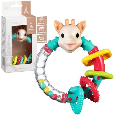 Sophie la girafe Blauwe babyrammelaar Sophie la girafe Blauwe babyrammelaar