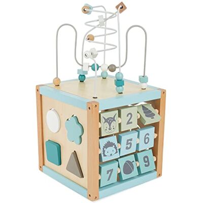 BIECO Scandi-Chic XXL motorische kubus motoriek speelgoed vanaf 1 jaar activiteitencentrum voor baby's 1 jaar houten speelgoed voor baby's BIECO Scandi-Chic XXL motorische kubus motoriek speelgoed vanaf 1 jaar activiteitencentrum voor baby's 1 jaar houten speelgoed voor baby's