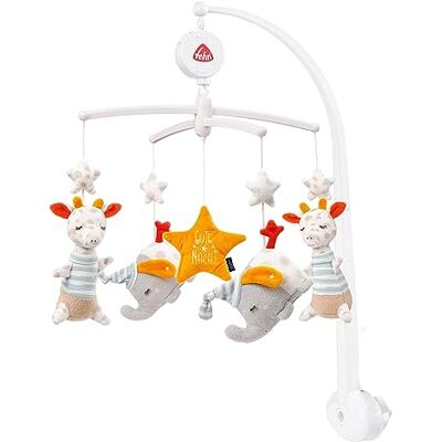 Fehn Muziekmobiel voor baby's van 0 tot 5 maanden met borduurwerk "Glow-in-the-dark" en melodie "Weißt du wieviel Sternlein", 0-5 maanden Fehn Muziekmobiel voor baby's van 0 tot 5 maanden met borduurwerk "Glow-in-the-dark" en melodie "Weißt du wieviel Sternlein", 0-5 maanden